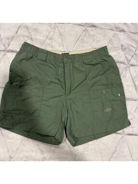 AFTCO Bluewater Men's Fishing Swim Active Shorts Green Size Medium Durable Nylon